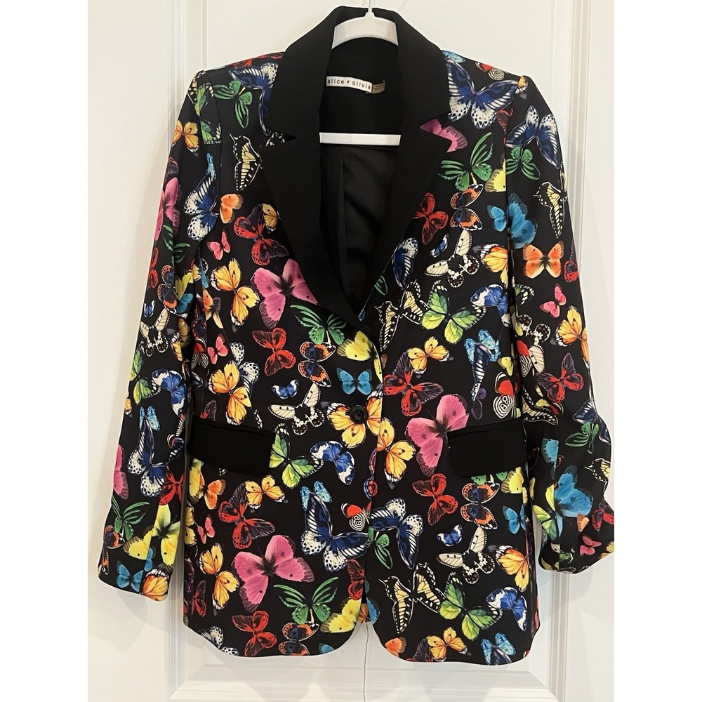 Alice + Olivia Women's Macey Butterfly Vibrant Blazer Size 8